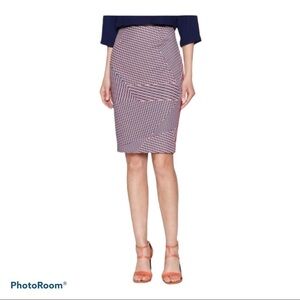 1 State | Red & blue geometric pencil skirt | Small